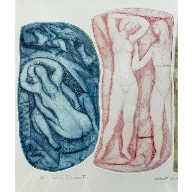 The product is a rare pencil signed artist proof Irving Amen “Con Spirito” colored etching . This medium-sized landscape...