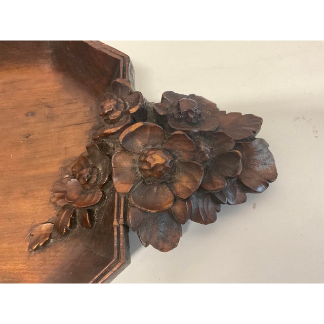 Beautiful carved Black Forest tray. Great accent piece with lovely detail. Signed on the back Michel.
