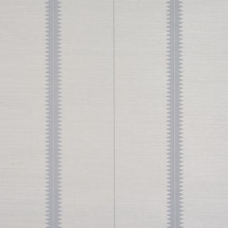 SAMPLE - Schumacher Bristle Stripe Sisal Wallpaper In Dove For Sale