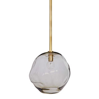 Regina Andrew Molten Pendant Large With Smoke Glass in Natural Brass For Sale