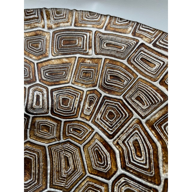 Glass Faux Tortoise Shell Metallic Glass Bowl For Sale - Image 7 of 9