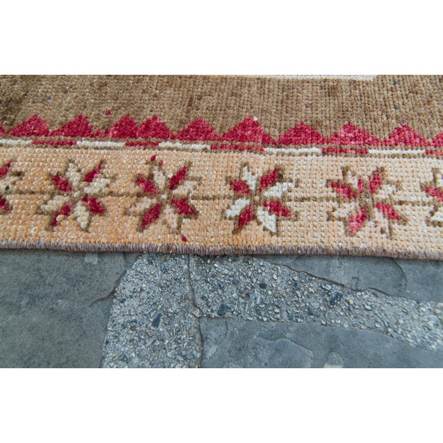 House of Séance - 1960s Vintage Malatya Red Brown Medallion Wool Hand-Knotted Runner - 3'5" X 12'2" For Sale - Image 10 of 11