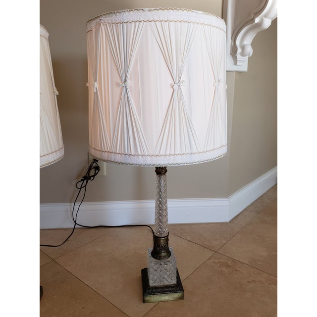 Mid 20th Century Westwood Hollywood Regency Glass and Brass Column Lamps For Sale - Image 9 of 17
