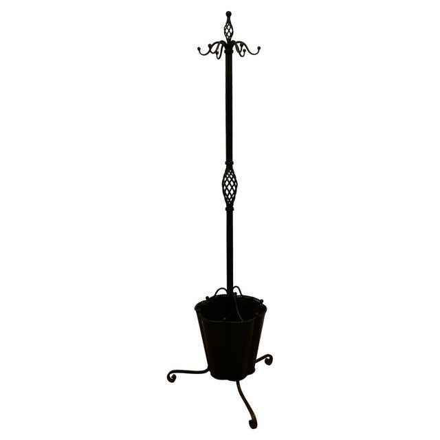 Black Vintage Hall Stand in Wrought Iron, 1960 For Sale - Image 8 of 8
