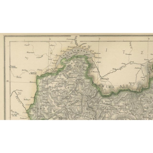 Antique Hand-Colored Political Map of Italy, 1860 For Sale - Image 3 of 12