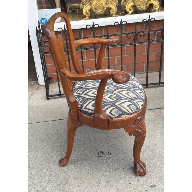 Antique George I Swan Handle Mahogany Arm Chair For Sale - Image 4 of 7