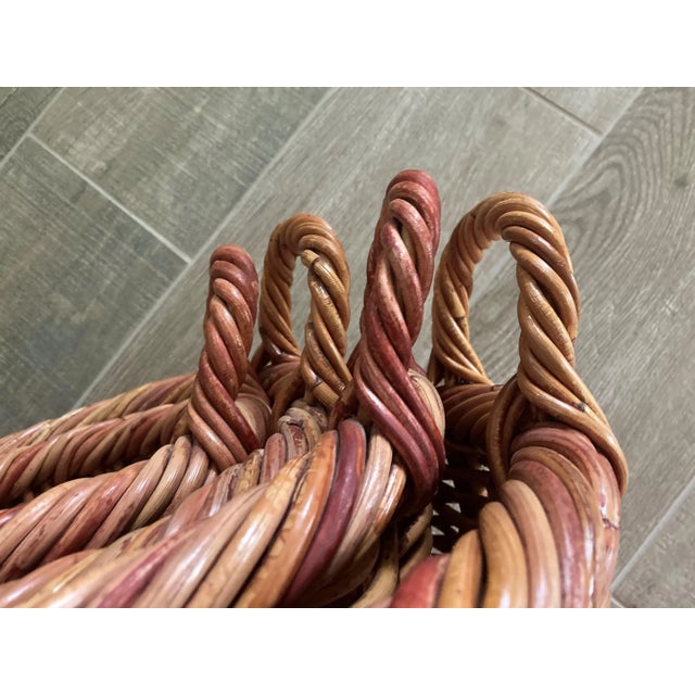 Wood Handwoven Circa 1980 Natural Willow Nesting Baskets - Set of 4 For Sale - Image 7 of 13