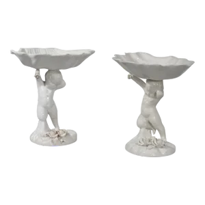 Pr. Ceramic Cupid Form Compotes Made in Italy