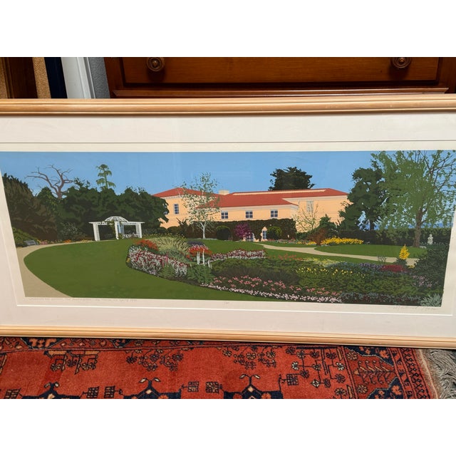 Martino Hoss Shakespeare Garden at the Huntington Hotel Serigraph, Signed For Sale - Image 12 of 13