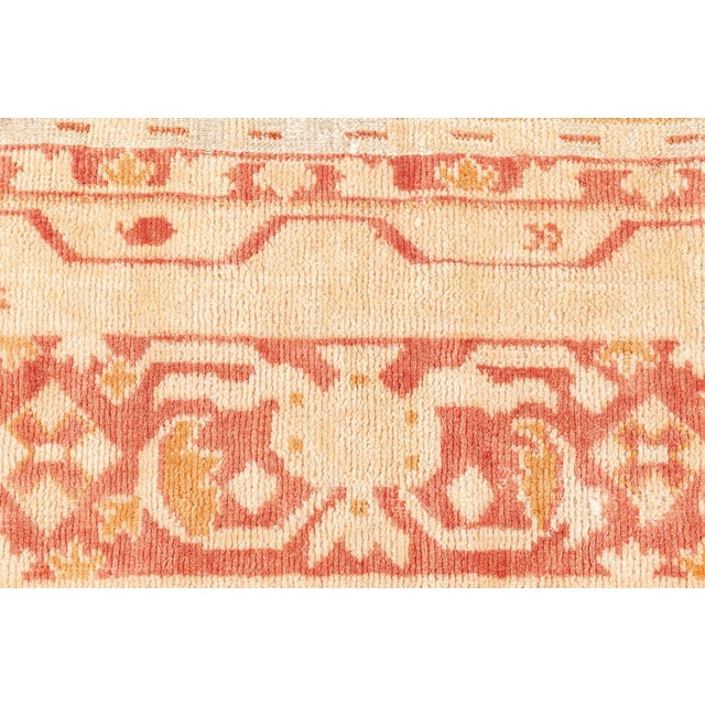 Early 20th Century Indian Amritsar Orange, Brown Handmade Wool Rug For Sale - Image 11 of 11