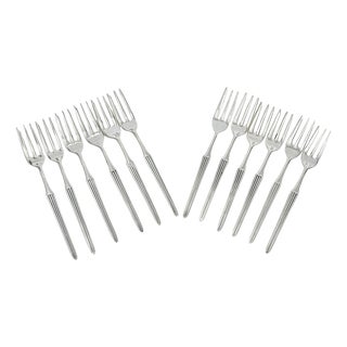 Dutch Silver Pastry Forks attributed to Gustav Beran for Van Kempen & Begeer, 1960s, Set of 12 For Sale