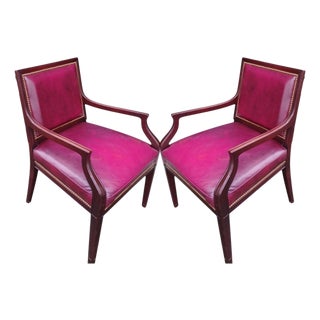 1980s Pair of Leather Armchairs by Hancock and Moore For Sale