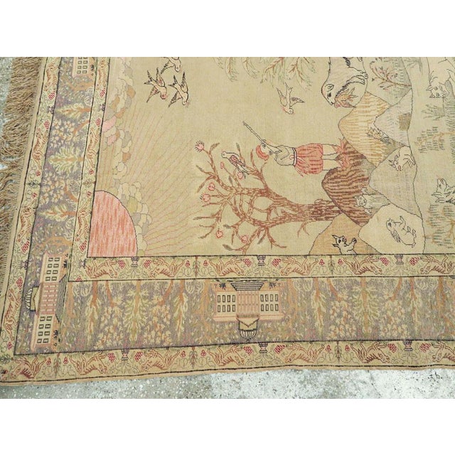 Galerie Shabab Collection Mid-20th Century Handmade Turkish Kayseri Pictorial Accent Rug, Circa 1930 For Sale - Image 9 of 10