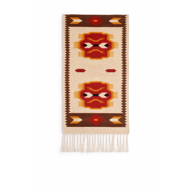 1960s Mid-Century Hungarian Folk Art Handwoven Textile Wall Hanging, 1960s For Sale - Image 5 of 10