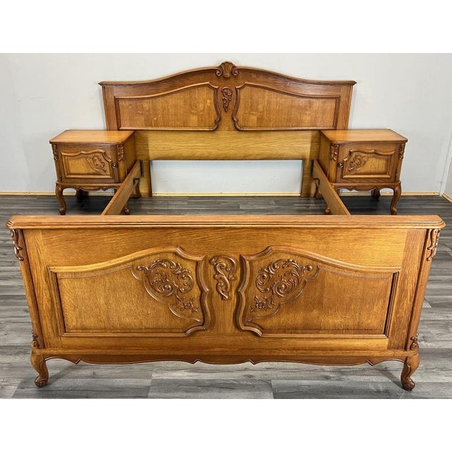 Vintage French Louis XVI Double Bed Frame with Bedside Tables For Sale - Image 15 of 15