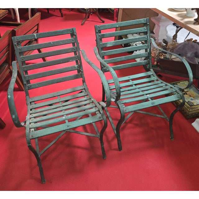Garden Armchairs in Wood and Iron, 1800s, Set of 2 For Sale - Image 4 of 5