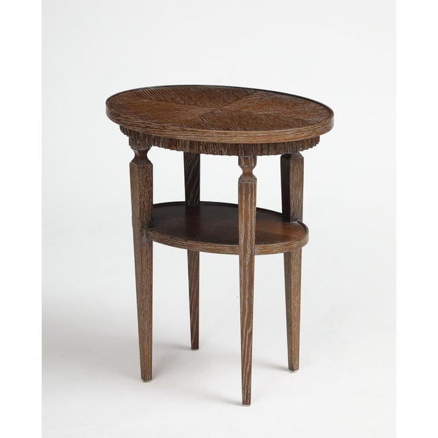 20th Century Mattaliano Cerused Oak Oval Side Table For Sale In New York - Image 6 of 10