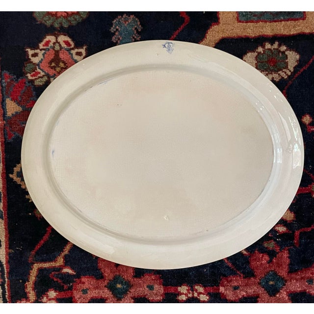 Late 19th Century Antique English Blue and White Nantasket Clovelly Shell Platter For Sale - Image 5 of 7