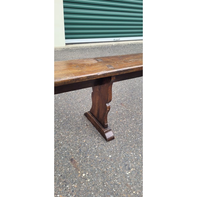 1940s Long Refractory Trestle Bench For Sale - Image 4 of 10