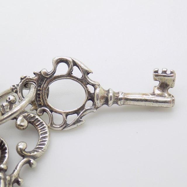 Metal Vintage Italian Handmade Genuine Silver Bunch of Keys Figurine, 1980s For Sale - Image 7 of 16