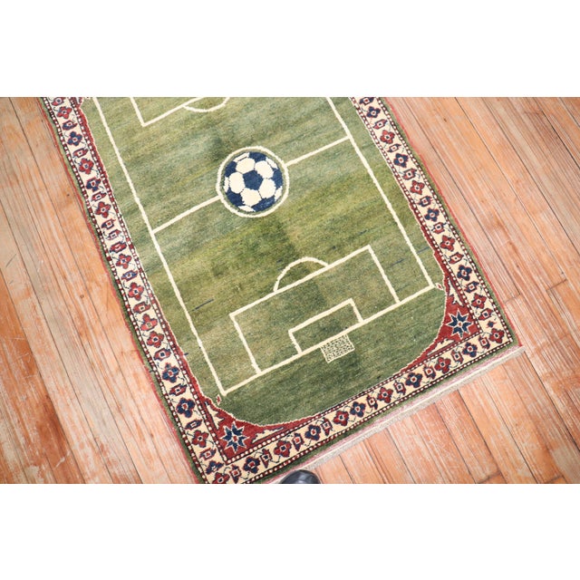 Early 21st Century 21st Century Soccer Stadium Pattern Rug - 2'7" x 4' For Sale - Image 5 of 18