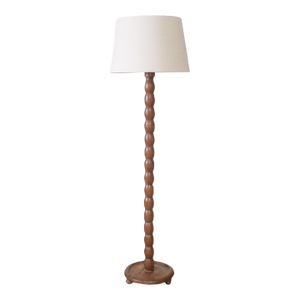 1940s French Bobbin Wood Floor Lamp