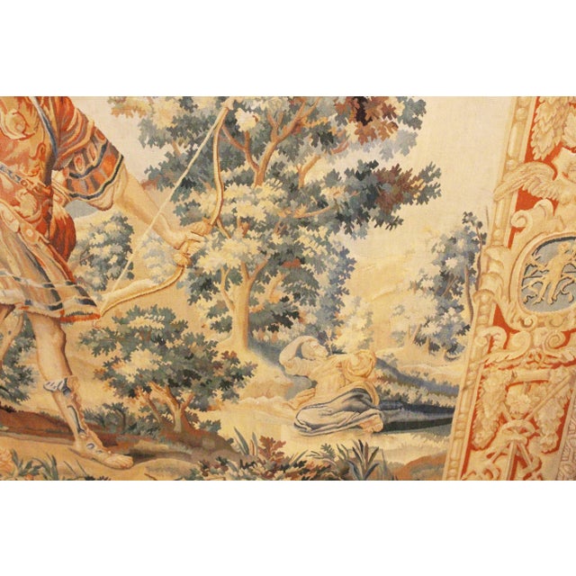 Traditional Circa 1680 Belgian Mythological Scene & Armorial Tapestry For Sale - Image 3 of 7