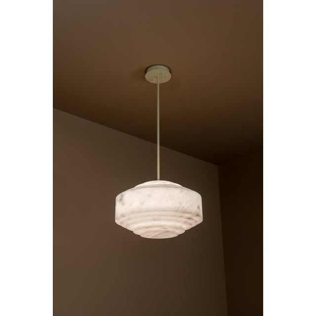 Metal Marina Pendant Lamp by United Alabaster For Sale - Image 7 of 8