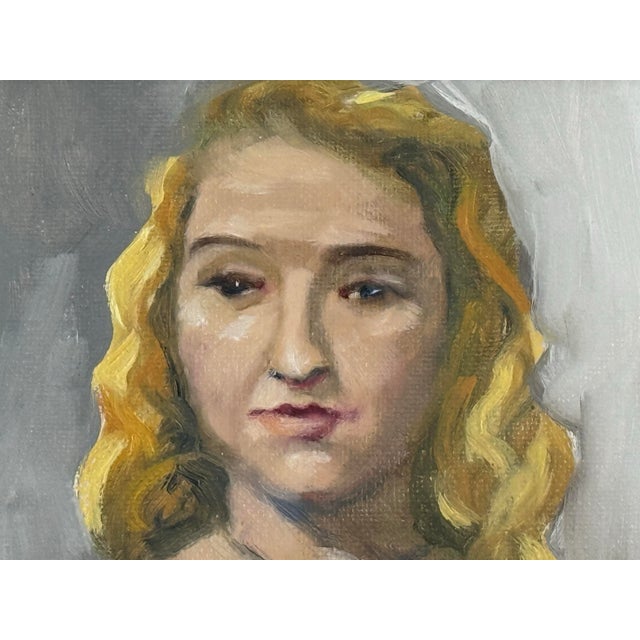 Early 21st Century Figurative Acrylic Female Portrait Painting For Sale - Image 5 of 12