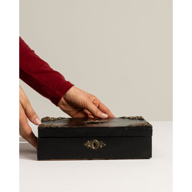 19th Century 19th Century France Black Brass Box For Sale - Image 5 of 18