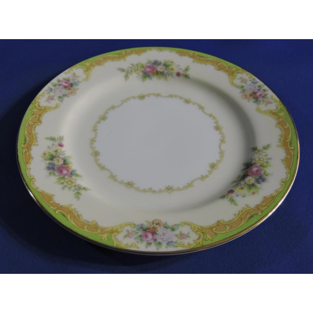 Early 20th Century Noritake Morimura Bro's Japanese Porcelain Echinacea & Rose Double Handled Cream Soup Cups & Saucer Set- 16 Pieces For Sale - Image 10 of 12