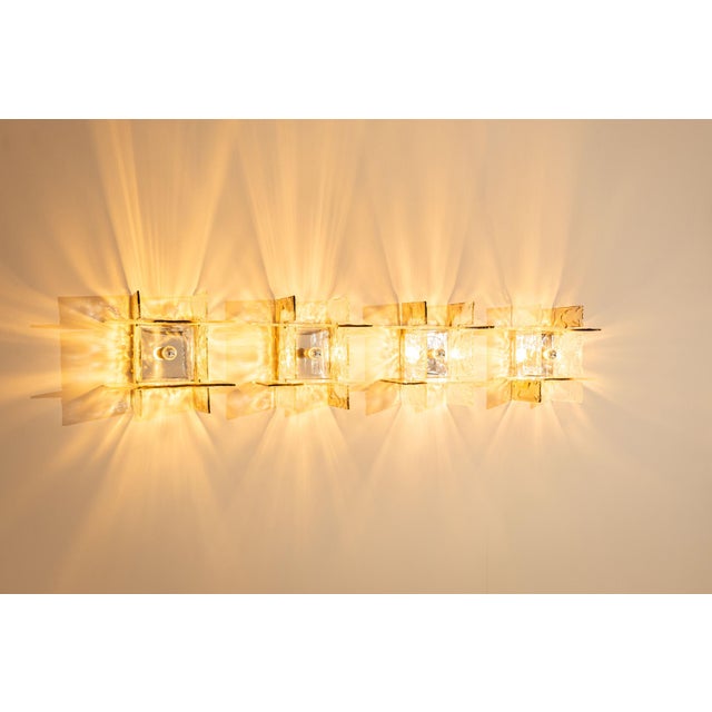 LP 256 Wall Lamps in Crystal and Tobacco by Carlo Nason for AV Mazzega, Italy, 1970s, Set of 4 For Sale - Image 6 of 17