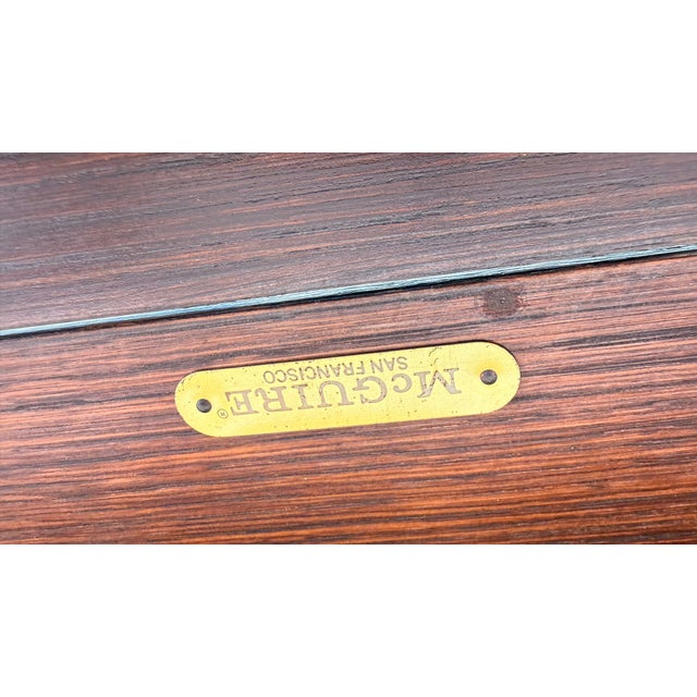 Vintage McGuire San Francisco Convertible Bamboo & Rosewood Dining Console Table For Sale - Image 17 of 17
