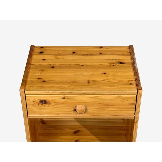 Swedish Modern, Nightstands, Pine, Leather, Sweden, 1970s For Sale - Image 9 of 13