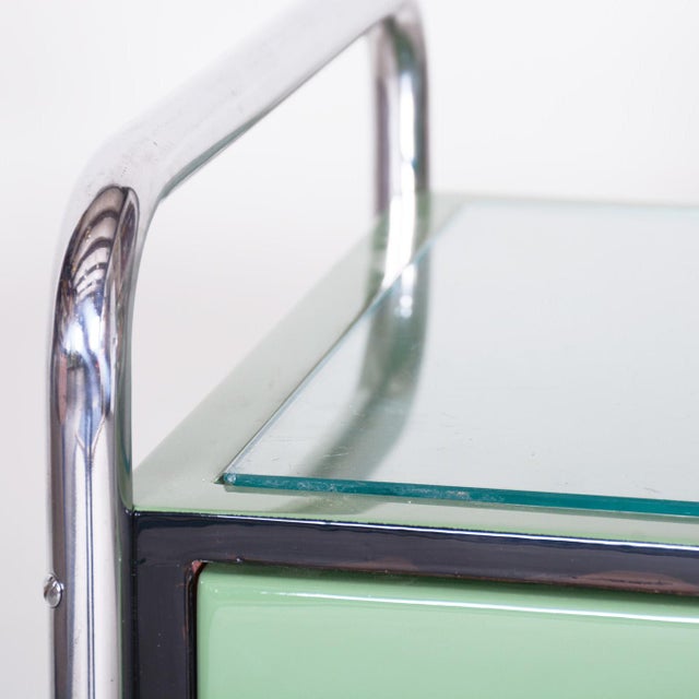 Bauhaus Side Tables in Chrome-Plated Steel and Wood, Czech, 1930s, Set of 2 For Sale - Image 10 of 18