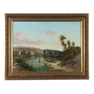 Emilio Donnini, Landscape, Oil on Canvas For Sale
