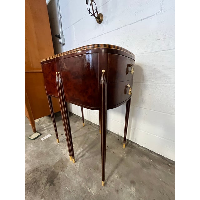 Vintage Art Deco Demilune Side Tables Company of Master Craftsmen W. & J. Sloane For Sale - Image 9 of 12