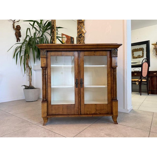 Empire-style wall shelf/display cabinet. Dimensions: Height x Width x Depth 101 x 103 x 61 cm. For sale is an original...