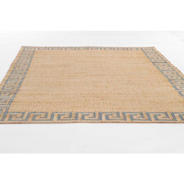 Tan Erin Gates by Momeni Orchard Blue Greek Key Hand Woven Rug 4'X6' For Sale - Image 8 of 12
