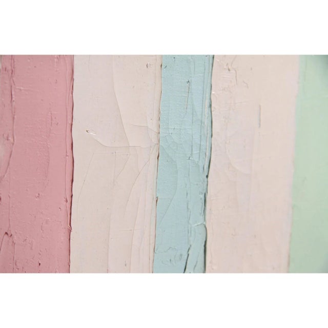 Large Original Vintage 1980s Oil on Canvas Pastel Colored Horizontal Painting #2 For Sale In New York - Image 6 of 11