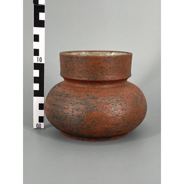 Studio Ceramic Vase in Reddish-Brown, 1960 For Sale - Image 9 of 12