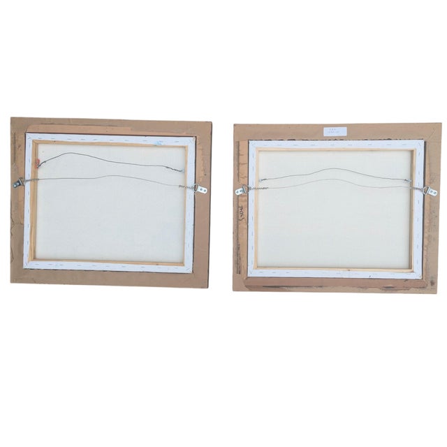 Original Expressionist Seascape Ocean Coastal Dyptich Paintings- A Pair For Sale - Image 9 of 16