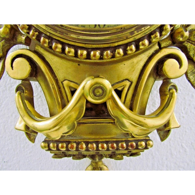 Gold 1960s Vintage Swedish Rococo Style Cartel Wall Clock by Westerstrand Töreboda For Sale - Image 8 of 17