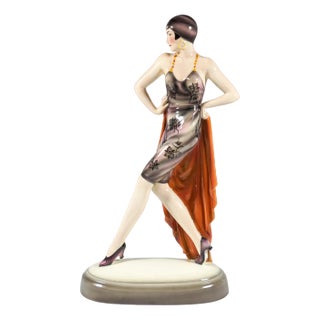 Vienna Art Deci Striding Dancer Figurine by Lorenzl, 1930 For Sale