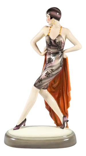 Vienna Art Deci Striding Dancer Figurine by Lorenzl, 1930