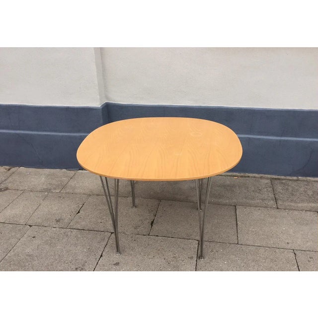 Vintage Oak Dining Table by Piet Hein & Bruno Mathsson for Fritz Hansen For Sale - Image 3 of 8