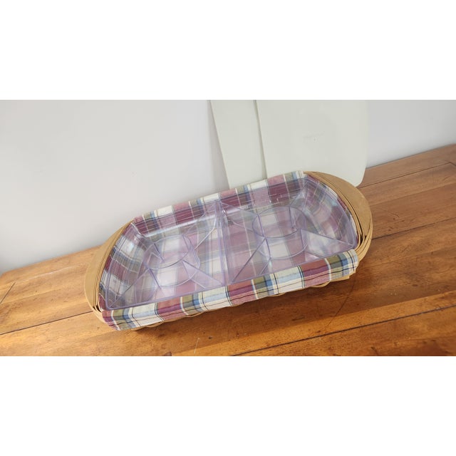 Longaberger Hostess Serve It Up Basket Combo With Plastic Inserts and Dividers and Lids For Sale - Image 4 of 12