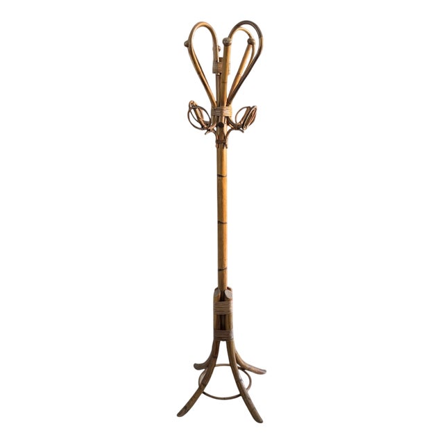 Rattan Coat Hanger, 1960s For Sale