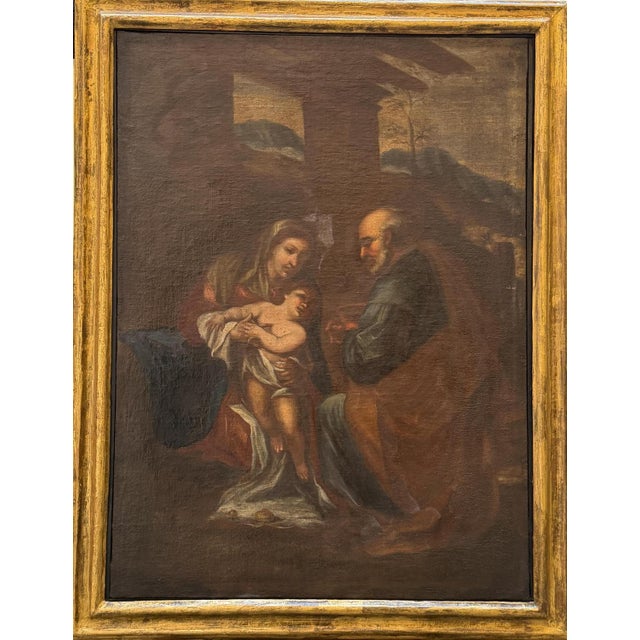 Holy Family, 18th Century, Oil on Canvas, Framed For Sale - Image 3 of 3