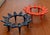 Pair of Vintage Dansk Candle Holders in Orange & Blue Enamel. These vintage Dansk candle holders come in two striking...